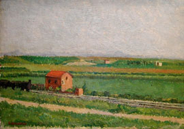 The train in latium landscape