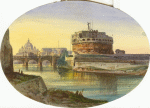 Antonio Bertaccini: Roma, Veduta con Castel Sant’Angelo e San Pietro