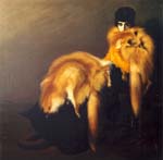 Giovanni Guerrini: Ritratto di Alba con pelliccia di volpe
